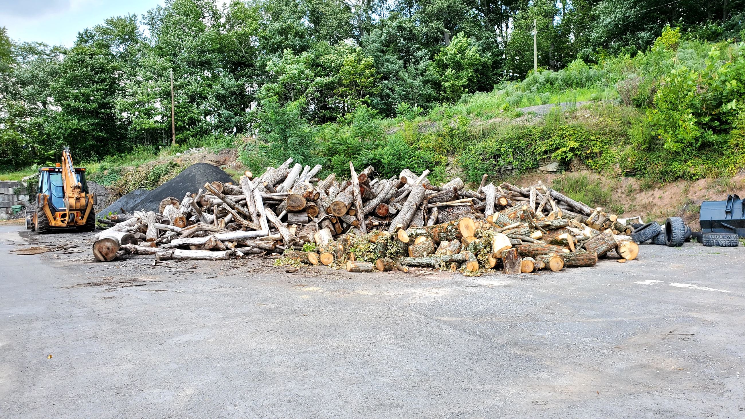 A picture of firewood that is available at the City Garage during the city's release of materials
