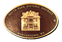 South Park Historic District Morgantown, WV Plaque